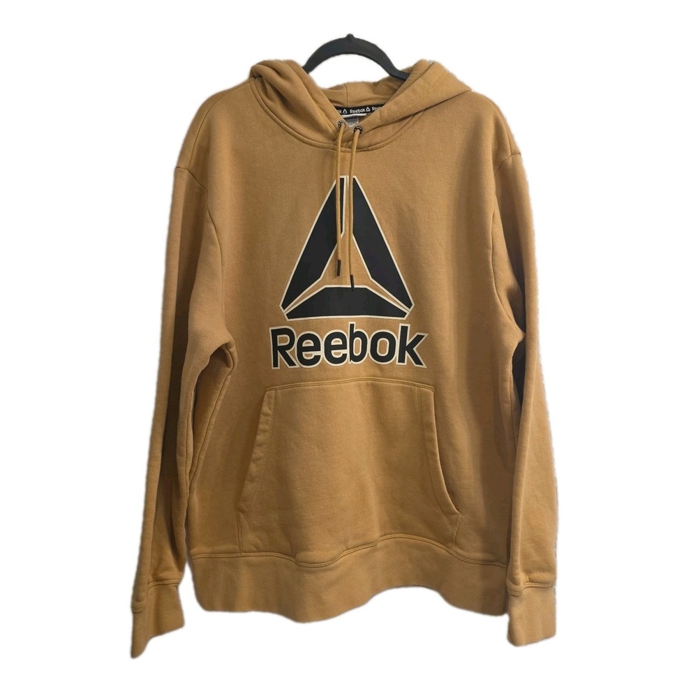 Reebok Sweatshirt Hoodie Mens Medium Pullover Embroidered Fleece Athletic XL